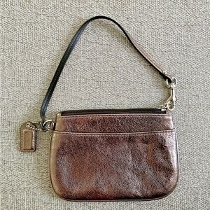 Coach Metallic Brown Wristlet Clutch